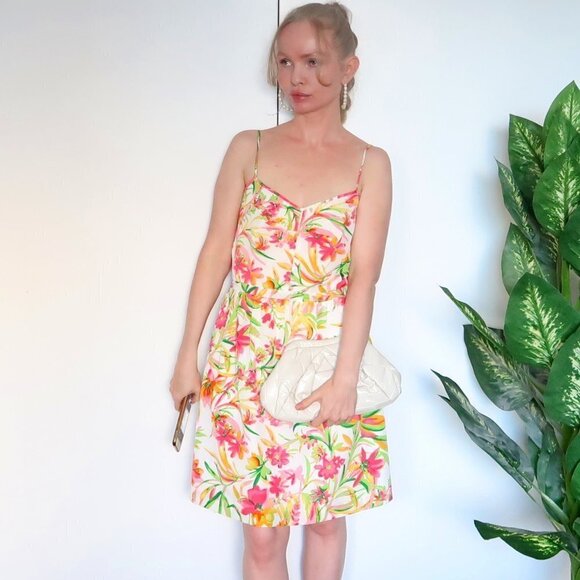 J. Crew Floral Spaghetti Strap Summer Mini Dress Size 6 - Picture 12 of 15